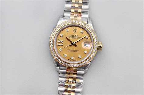 rolex taşlı kadın saat|Rolex Lady.